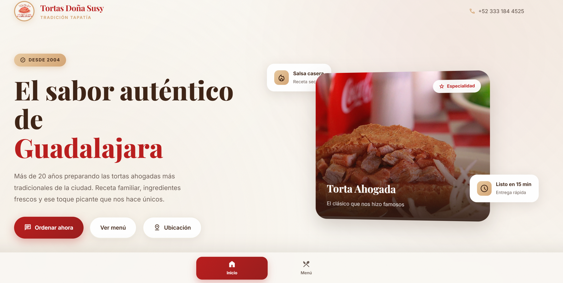 Sitio Web Tortas Susy — Diseño responsivo